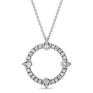 Compass White Gold Diamond Pendant
