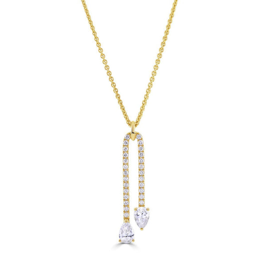 Ditto Yellow Gold Pear Shape Diamond Pendant