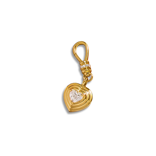 18ct Yellow Gold Heart Cut Diamond Pendant Charm at David M Robinson