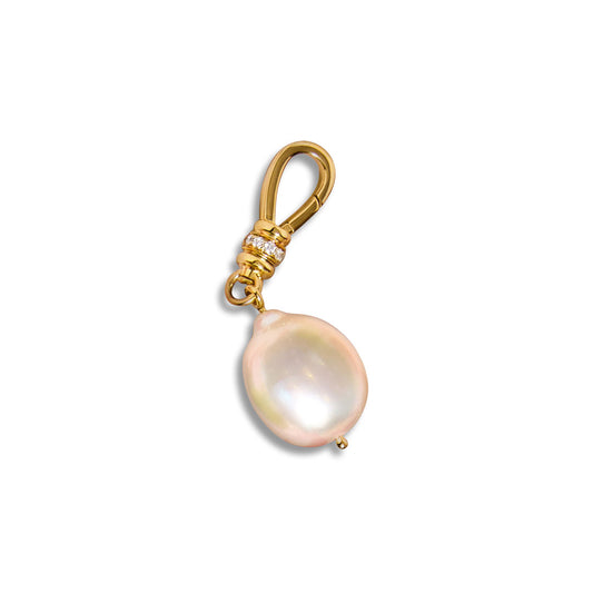 18ct Yellow Gold Pearl Pendant Charm at David M Robinson