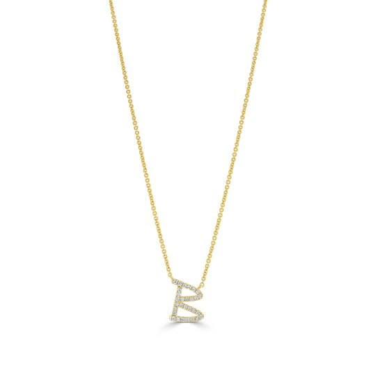 18ct Yellow Gold Diamond Initial Pendant at David M Robinson