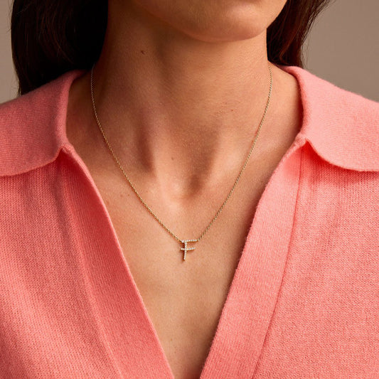 18ct Yellow Gold Diamond Initial Pendant at David M Robinson