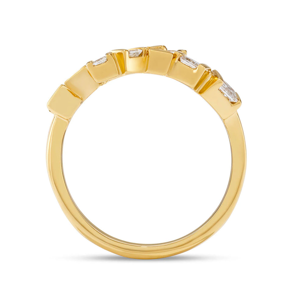 Hopscotch 18ct Yellow Gold Wraparound Diamond Ring at David M Robinson