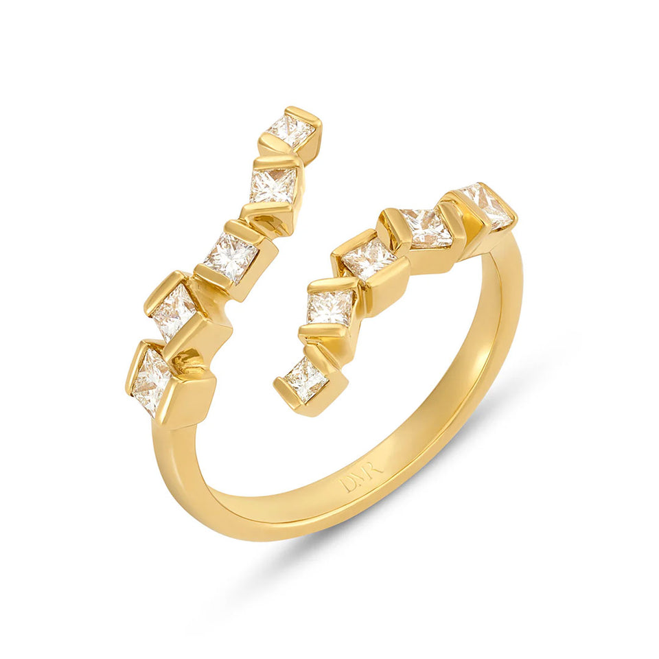 Hopscotch 18ct Yellow Gold Wraparound Diamond Ring at David M Robinson