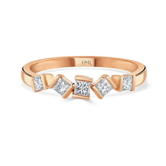 Hopscotch Rose Gold Diamond Stacking Ring