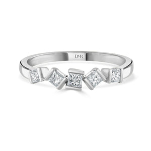 Hopscotch White Gold Diamond Stacking Ring