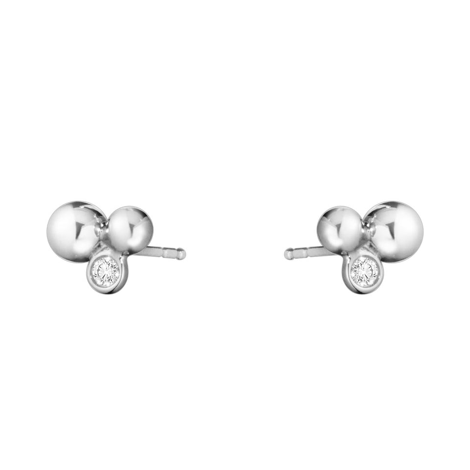 Georg Jensen Moonlight Grapes Sterling Silver and Diamond Earrings at David M Robinson