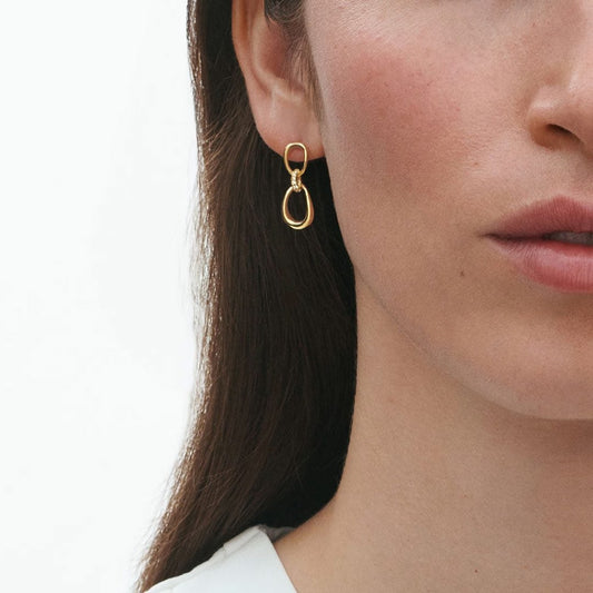 Georg Jensen Offspring Yellow Gold Earrings at David M Robinson