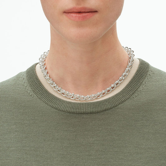 Weft Single Link Sterling Silver Necklace