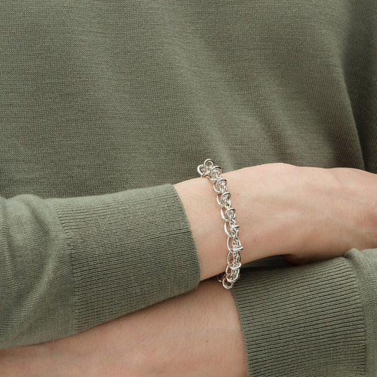 Georg Jensen Weft Single Link Sterling Silver Bracelet at David M Robinson
