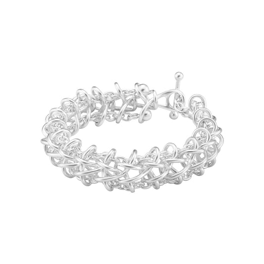 Georg Jensen Weft Double Link Sterling Silver Bracelet at David M Robinson