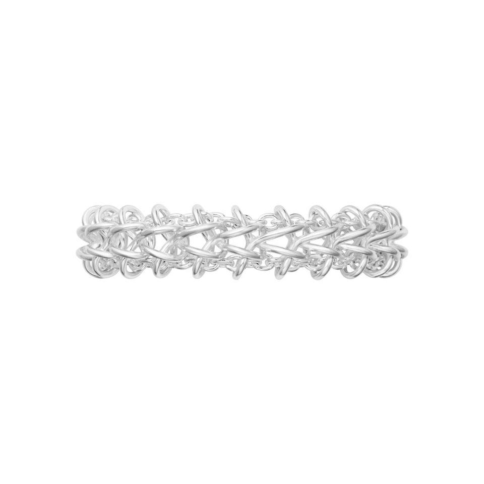 Georg Jensen Weft Double Link Sterling Silver Bracelet at David M Robinson