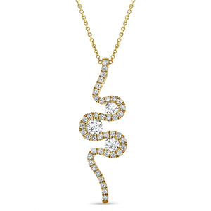 Meander Yellow Gold Diamond Pendant