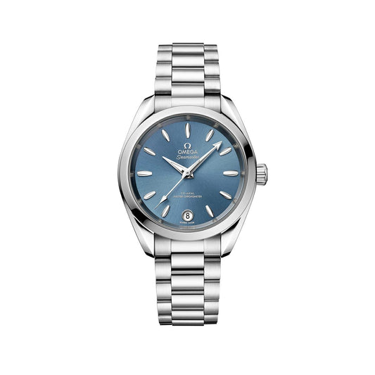 OMEGA Seamaster Aqua Terra Steel Chronometer 34mm Watch O22010342003002 at DMR and the OMEGA Boutique Liverpool