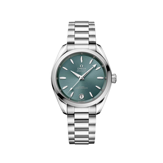 OMEGA Seamaster Aqua Terra Steel Chronometer 34mm Watch O22010342010001 at DMR and the OMEGA Boutique Liverpool