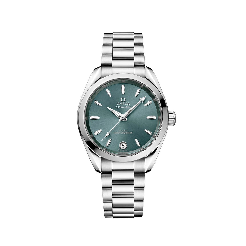 OMEGA Seamaster Aqua Terra Steel Chronometer 34mm Watch O22010342010001 at DMR and the OMEGA Boutique Liverpool