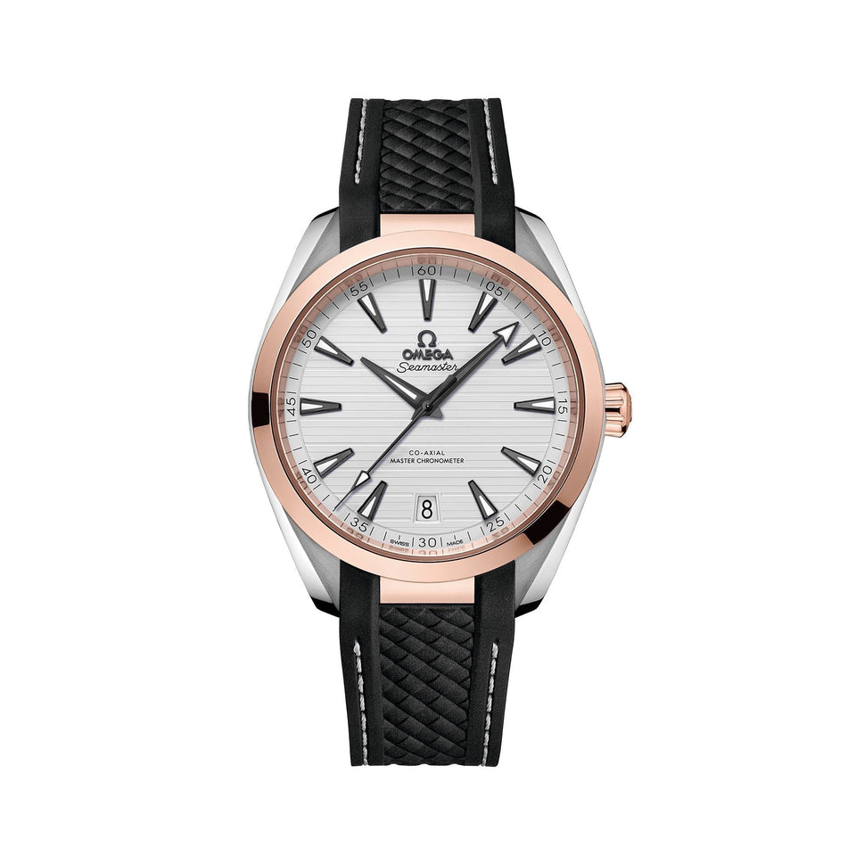 OMEGA Seamaster Aqua Terra 150M Steel Sedna&trade; Gold 41mm Watch O22022412102001 at DMR and the OMEGA Boutique Liverpool