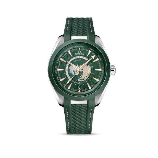 OMEGA Seamaster Aqua Terra 150M Co‑Axial Master Chronometer GMT Worldtimer 43mm Steel Watch