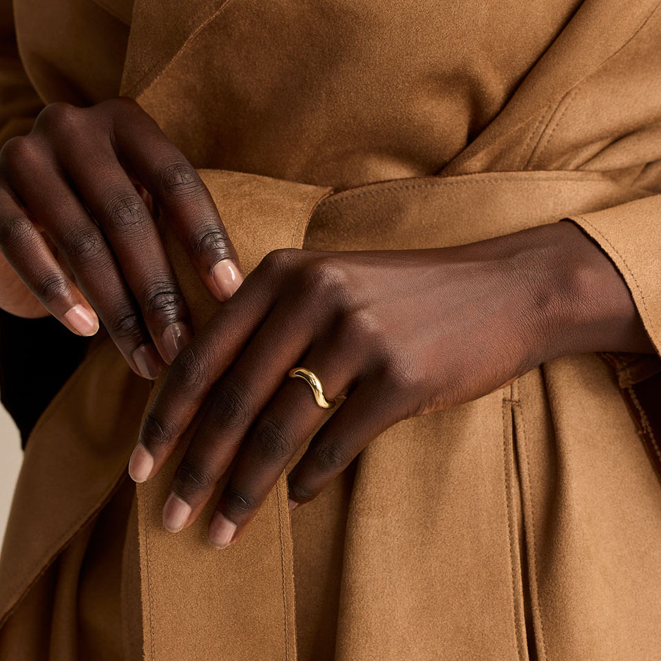 Making Waves 18ct Yellow Gold Stacking Ring at David M Robinson