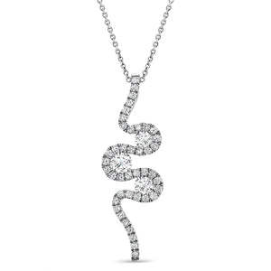 Meander White Gold Diamond Pendant