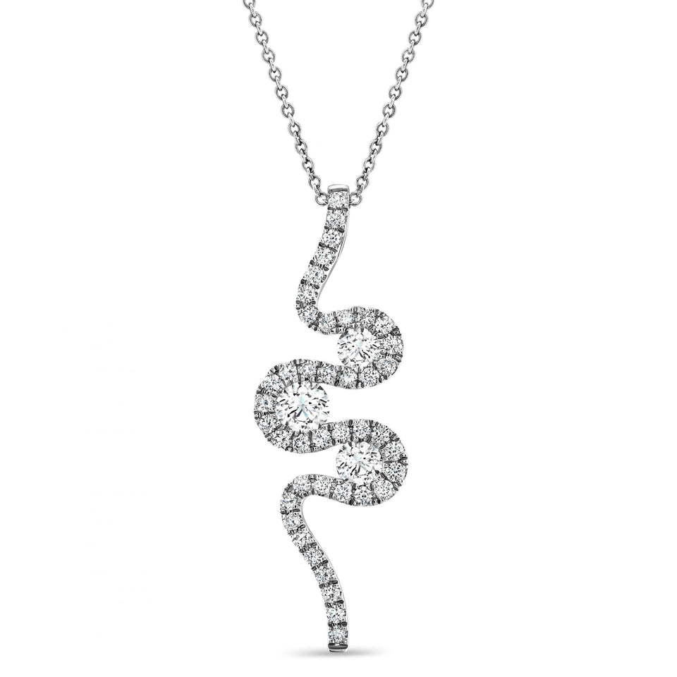 Meander 18ct White Gold Diamond Pendant at David M Robinson