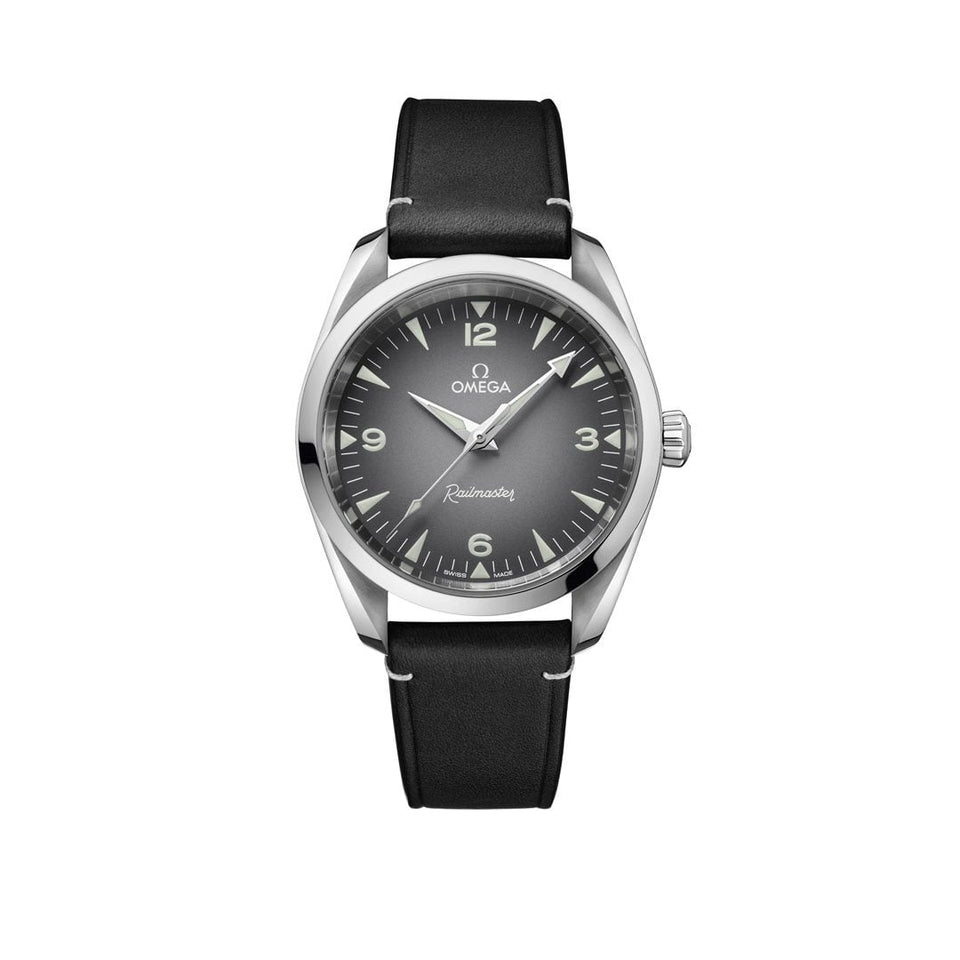 OMEGA Seamaster Railmaster Co-Axial Master Chronometer 38mm Watch at DMR and the OMEGA Boutique Liverpool