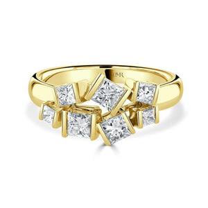 Hopscotch Yellow Gold Diamond Ring