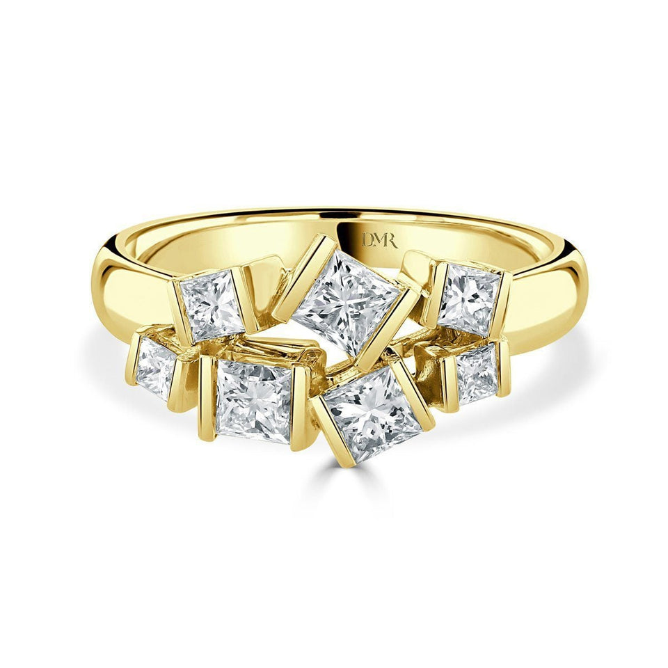 Hopscotch Yellow Gold Diamond Ring