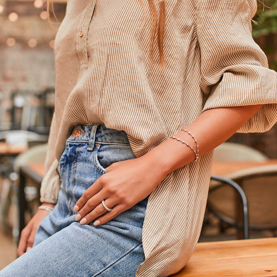 White Gold Double Row Diamond Bracelet