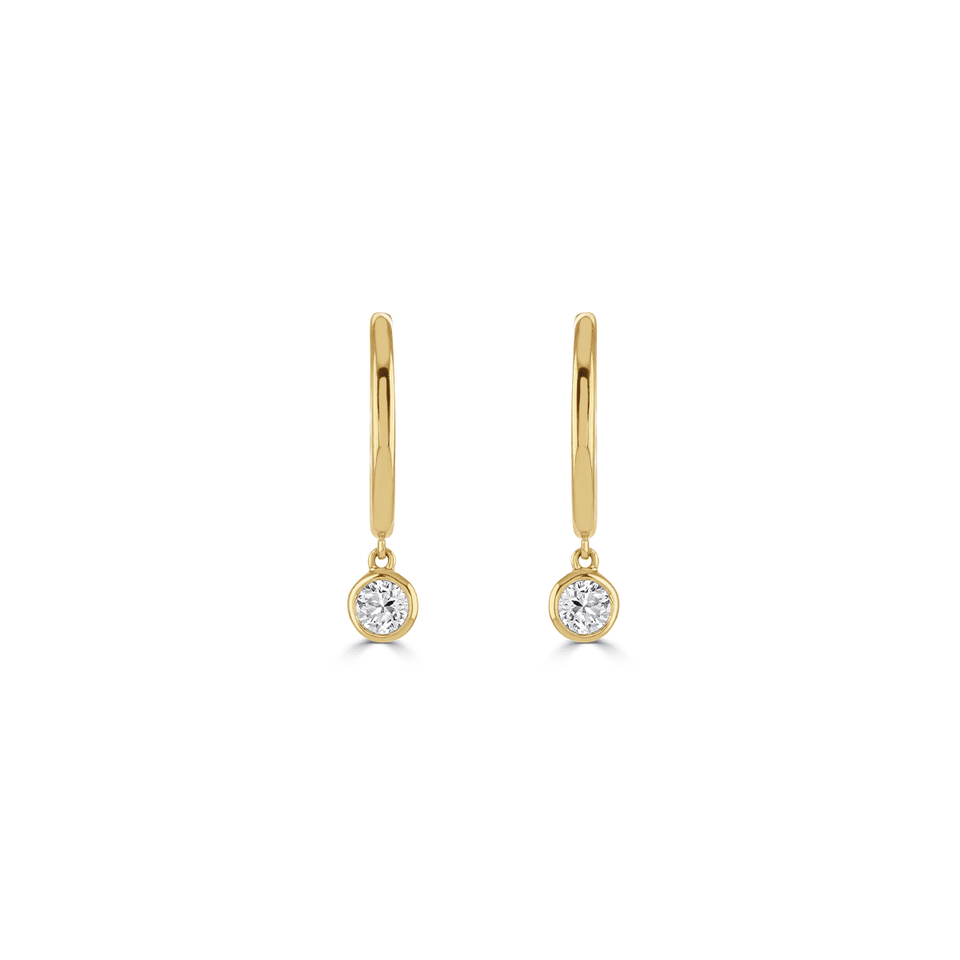 Elodie 18ct Yellow Gold Diamond Hoop Earrings at David M Robinson