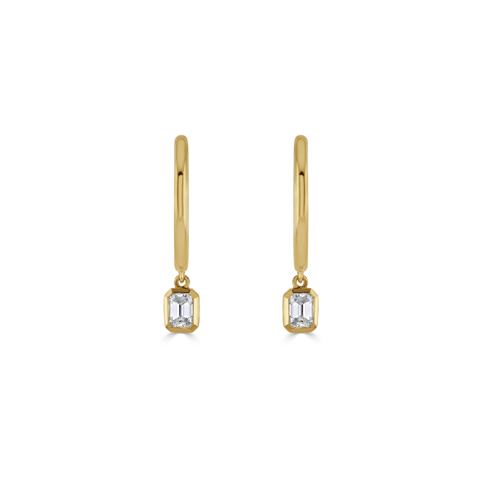 Cleo Yellow Gold Diamond Hoop Earrings