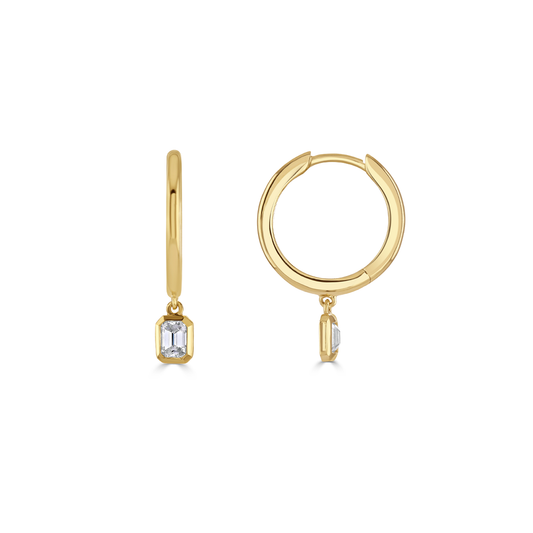 Cleo Yellow Gold Diamond Hoop Earrings