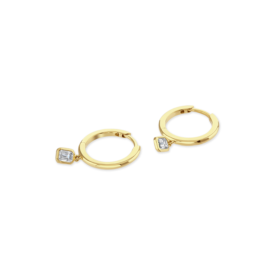 Cleo Yellow Gold Diamond Hoop Earrings