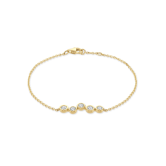 Elodie Yellow Gold Five Stone Diamond Bracelet