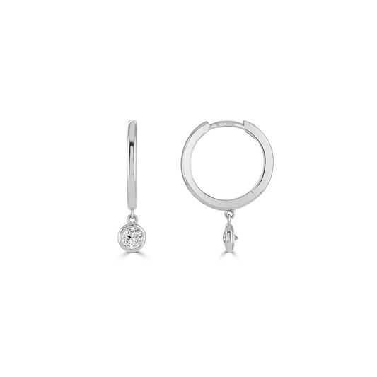 Elodie White Gold Diamond Hoop Earrings