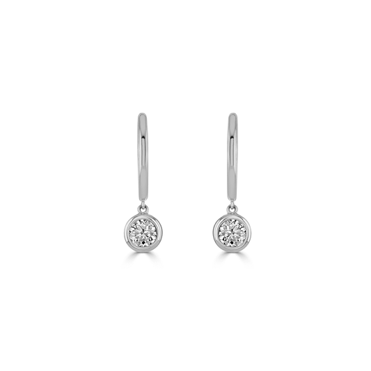 Elodie White Gold Diamond Hoop Earrings