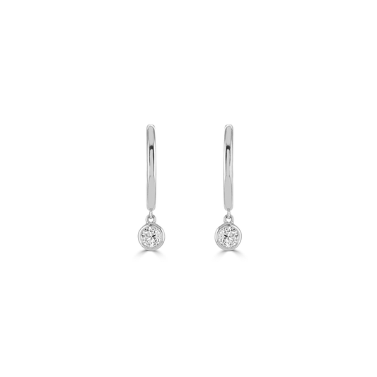 Elodie White Gold Diamond Hoop Earrings