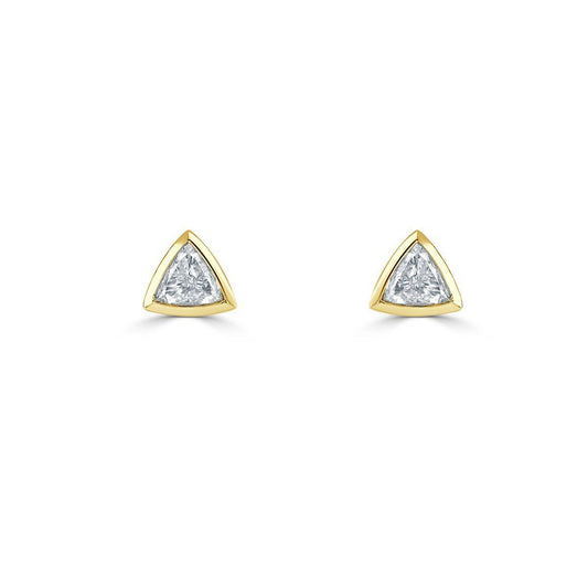 Contemporary Diamonds Yellow Gold Diamond Stud Earrings