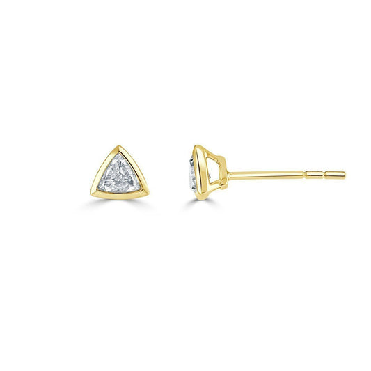 Contemporary Diamonds Yellow Gold Diamond Stud Earrings