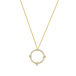 Compass 18ct Yellow Gold Diamond Pendant