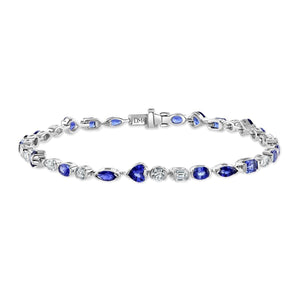 White Gold Sapphire & Diamond Bracelet