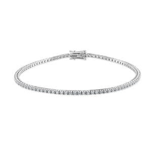 White Gold Round Cut Diamond Line Bracelet