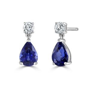 Pear Shape Sapphire & Diamond Earrings