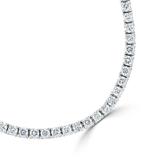 White Gold Round Brilliant Cut Diamond Necklace at David M Robinson
