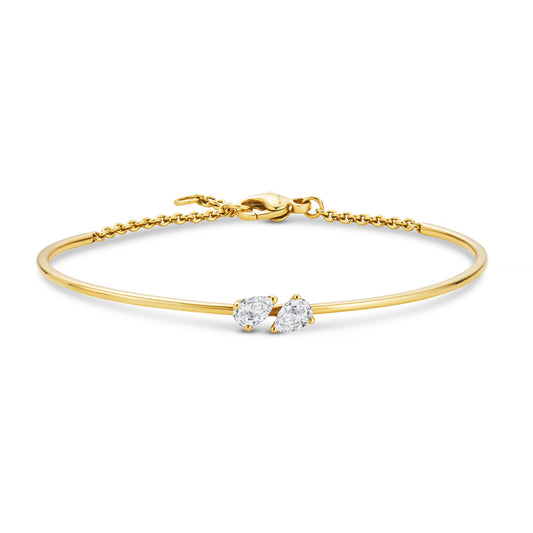 Ditto 18ct Yellow Gold Pear Shape Diamond Bangle
