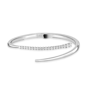 White Gold Crossover Diamond Bangle
