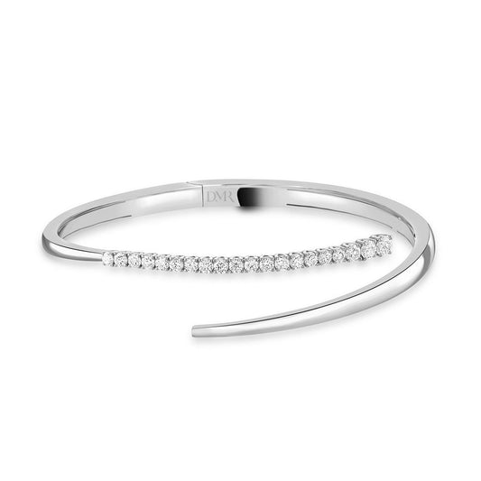 DMR Diamond Classics 18ct White Gold 0.89ct Round Brilliant Cut Diamond Bangle