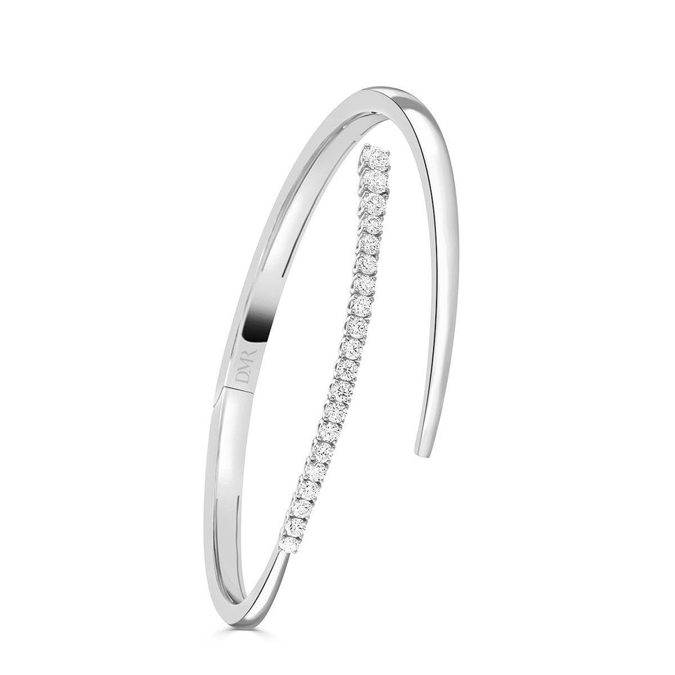 DMR Diamond Classics 18ct White Gold 0.89ct Round Brilliant Cut Diamond Bangle