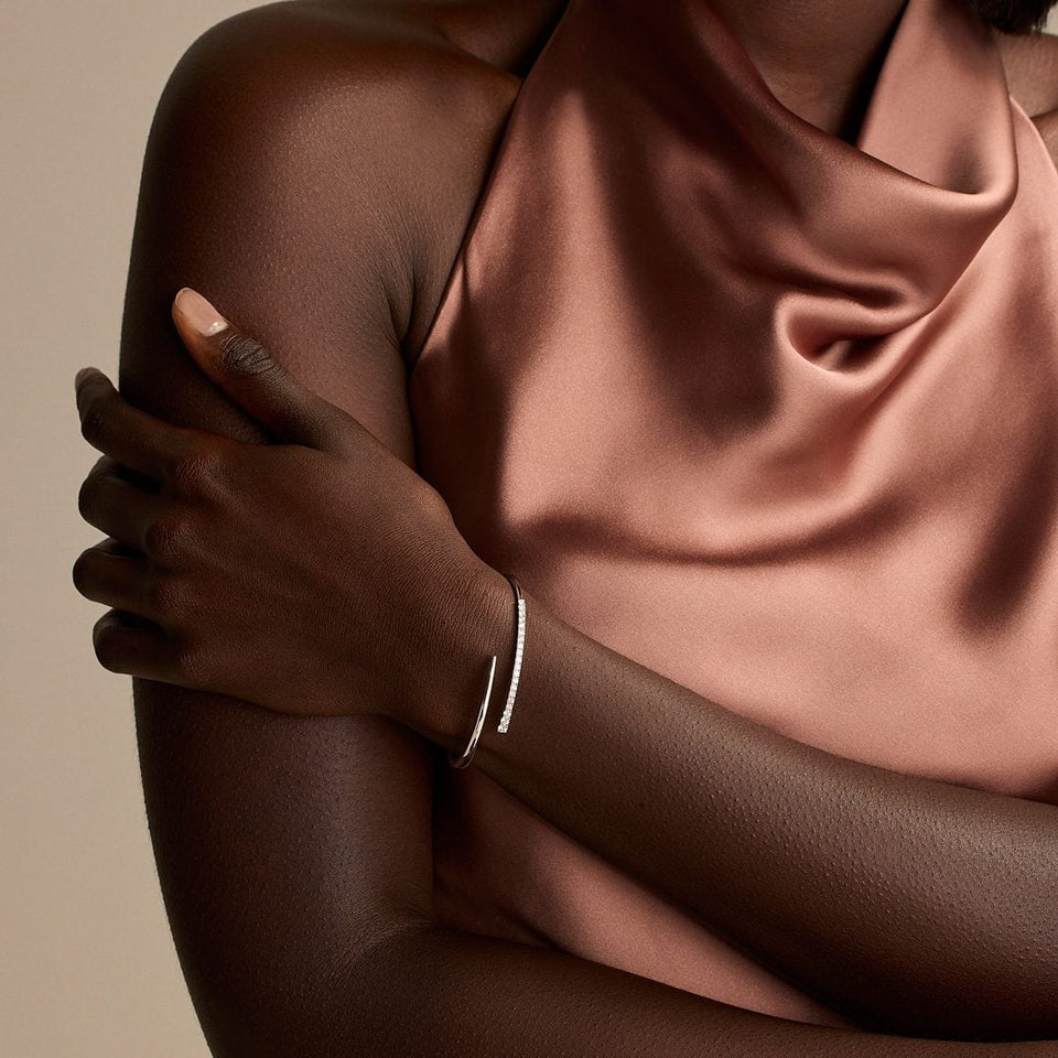 White Gold Diamond Bangle at DMR