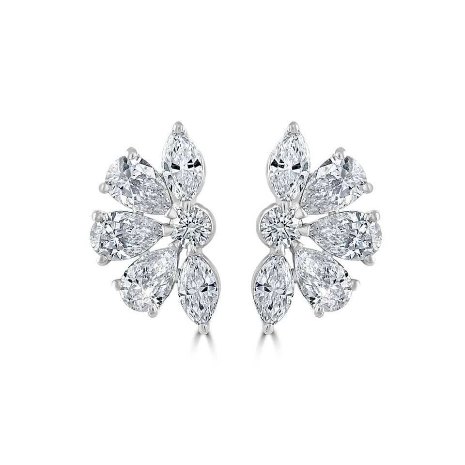 White Gold Diamond Earrings at David M Robinson